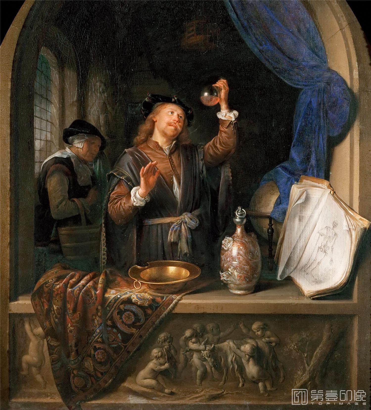 油画-奥地利维也纳艺术史博物馆-Gerrit Dou The Physician-289
